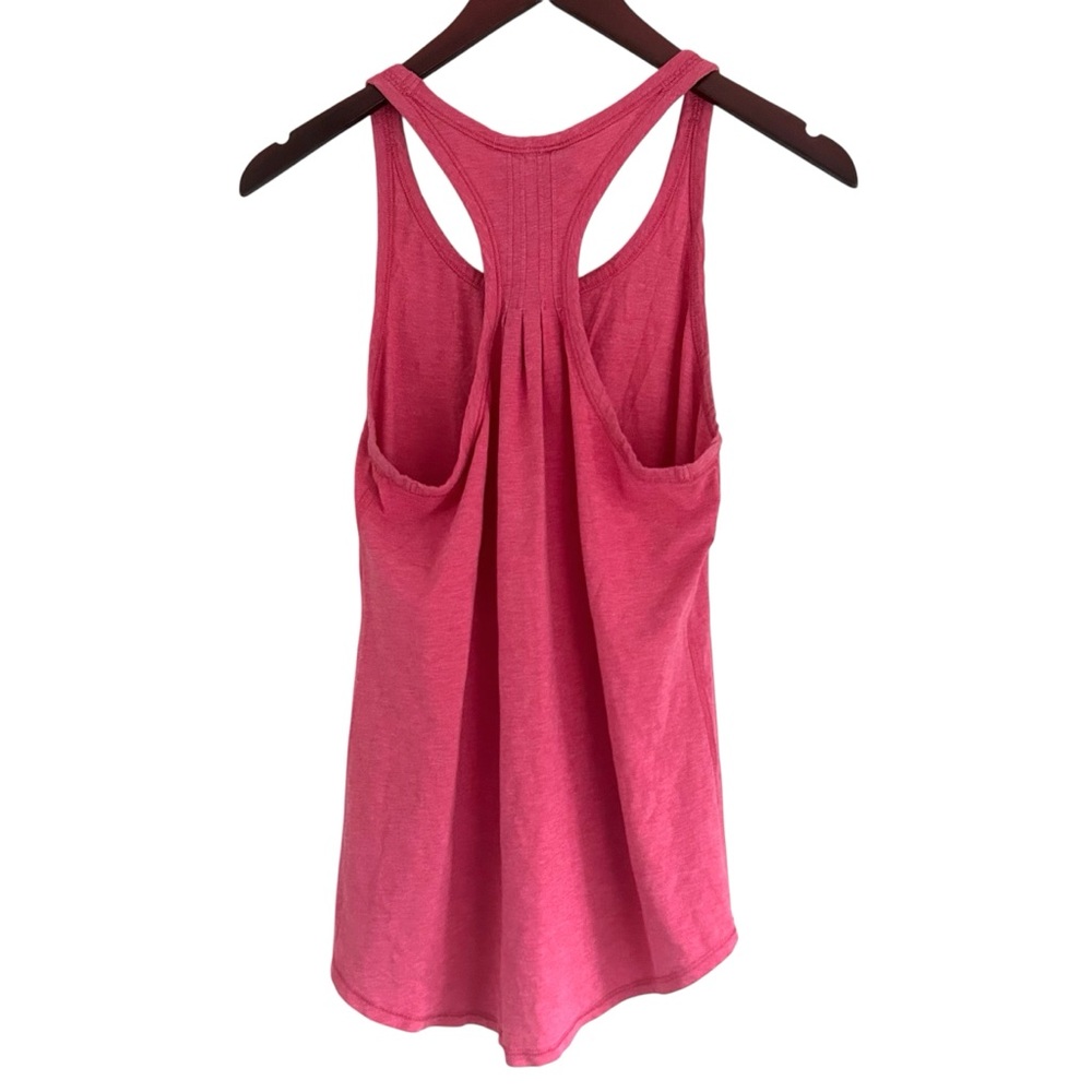 Lulu Pink Love Tank Pleated Pima Cotton PTP 16.5” Size 6